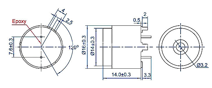 electro-magnetic transducer EET1614 115 ohm magnetism buzzer - ESUNTECH