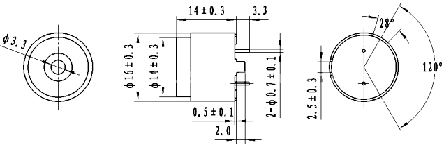 magnetic transducer EET1614 115 ohm magnetism buzzer - ESUNTECH
