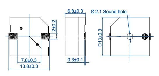 SMD electromagnetic buzzer EET1370FS-05L-2.4-47-R 5v passive transducer - ESUNTECH