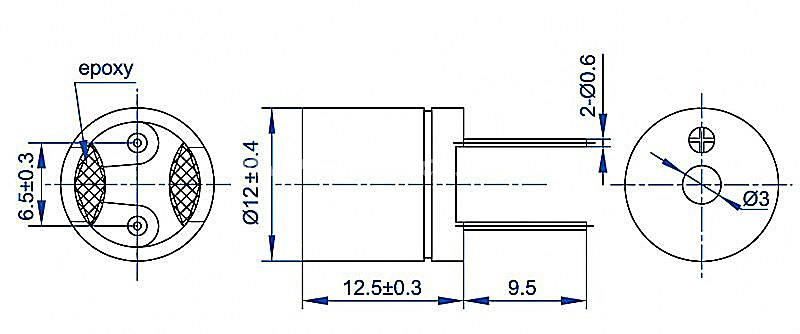 Electromagnetic buzzer EET1213 passive magnetic transducer - ESUNTECH